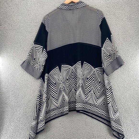 IC By Connie K Top Womens Extra Large Black Striped Button Collar 3/4 Sleeves* - Picture 3 of 11